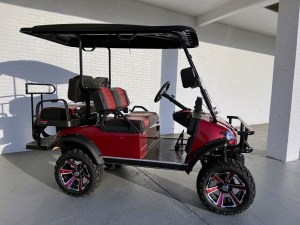 New Lifted Burgundy Forestor Lithium Golf Cart 02